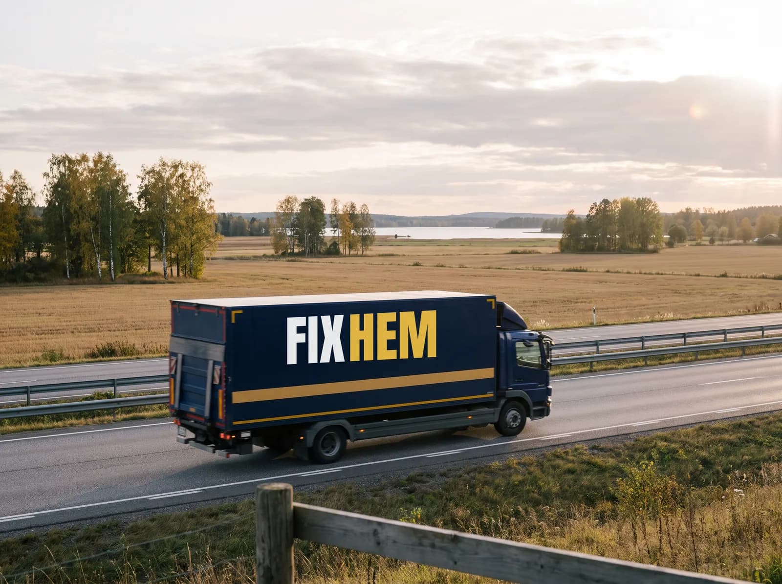 Lastning av flyttbil i skymningen